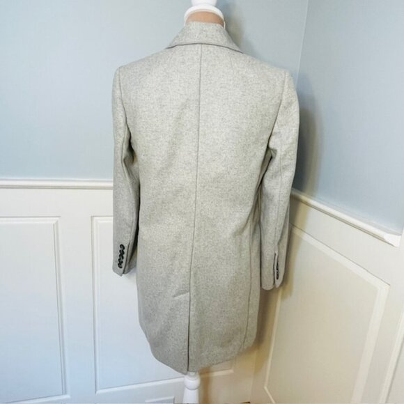 Banana Republic X Mario Bellucci Italian Wool Melton Grey Car Coat 6 Petite - Picture 7 of 15